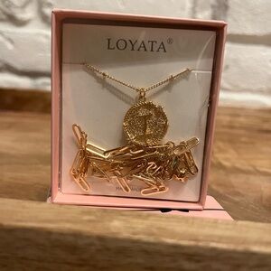 New LOYATA Layered Choker Necklace Gold Star, Initial “I” 14K Gold Plated